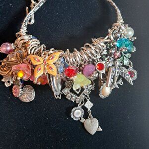 Banana Bob Piece Silver Tone Charm Bracelet